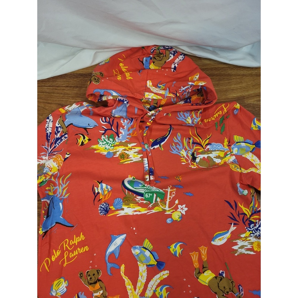 Polo Ralph Lauren Men's M Hooded Scuba Diver  Bear Graphic T-Shirt Hoodie - Picture 2 of 3
